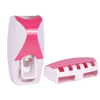 Wall-Mounted Toothbrush & Toothpaste Holder Set With Automatic Dispenser And Cup